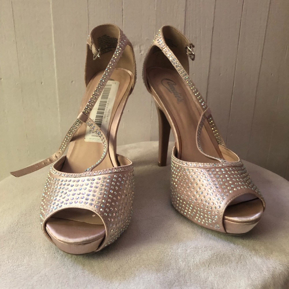 Rhinestone nude heels